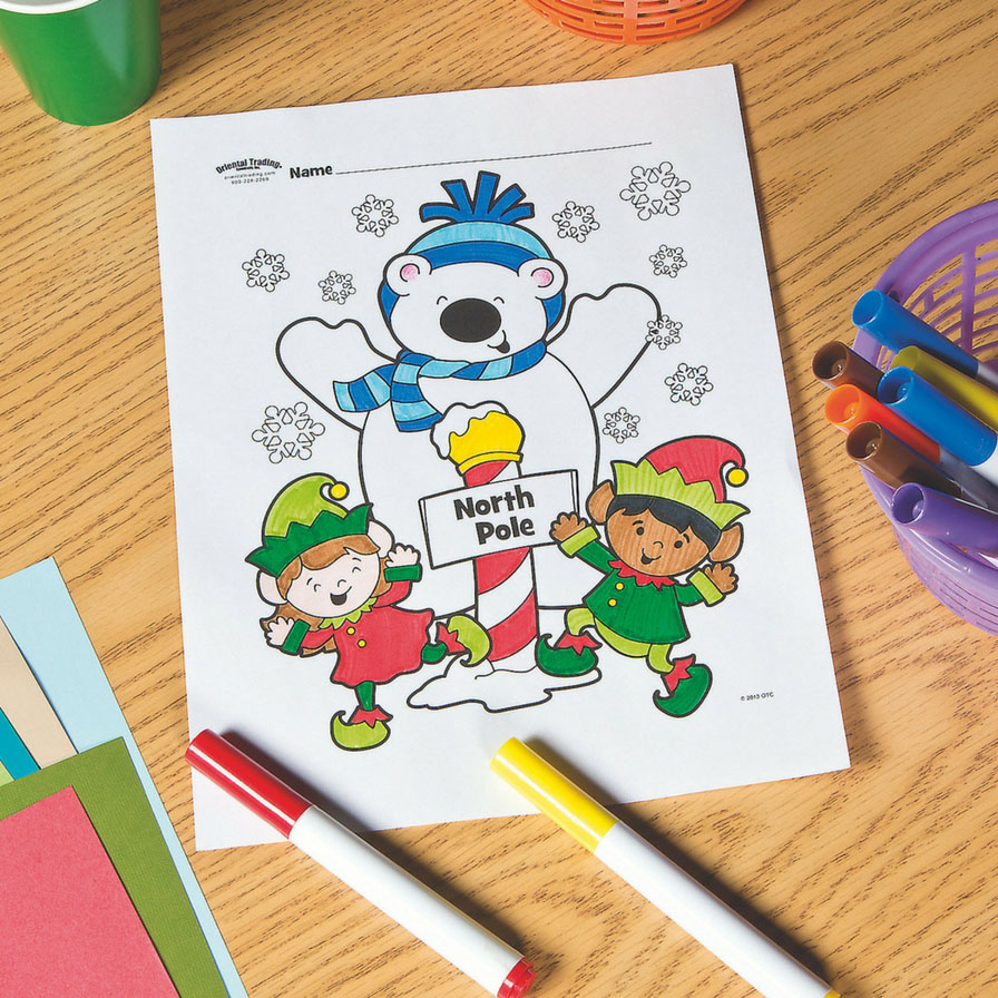 North pole patrol free printable coloring page