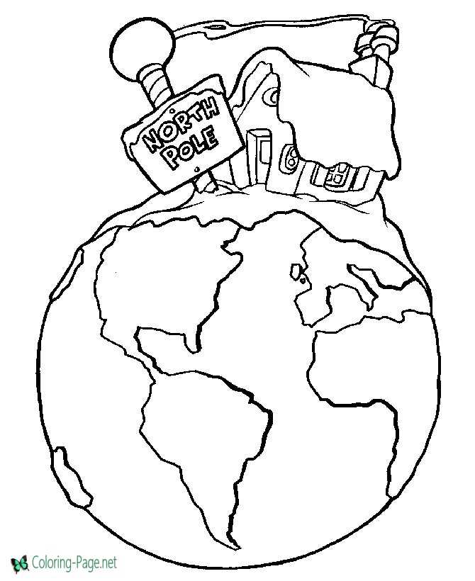 North pole christmas coloring pages