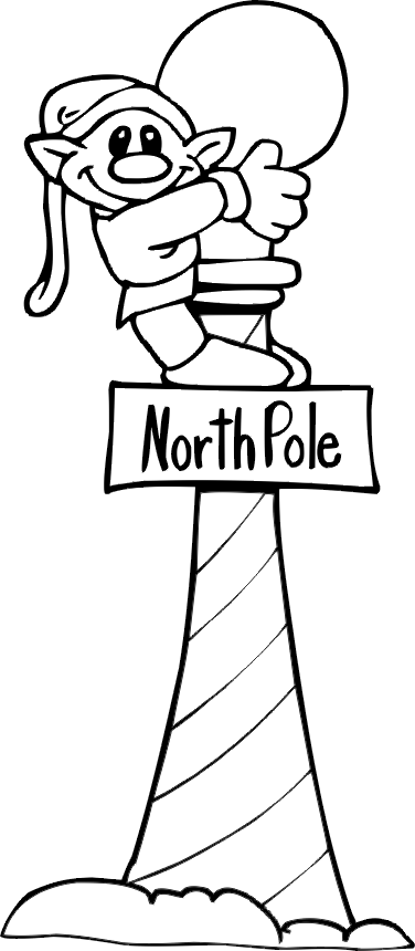 Christmas elf coloring page elf on north pole