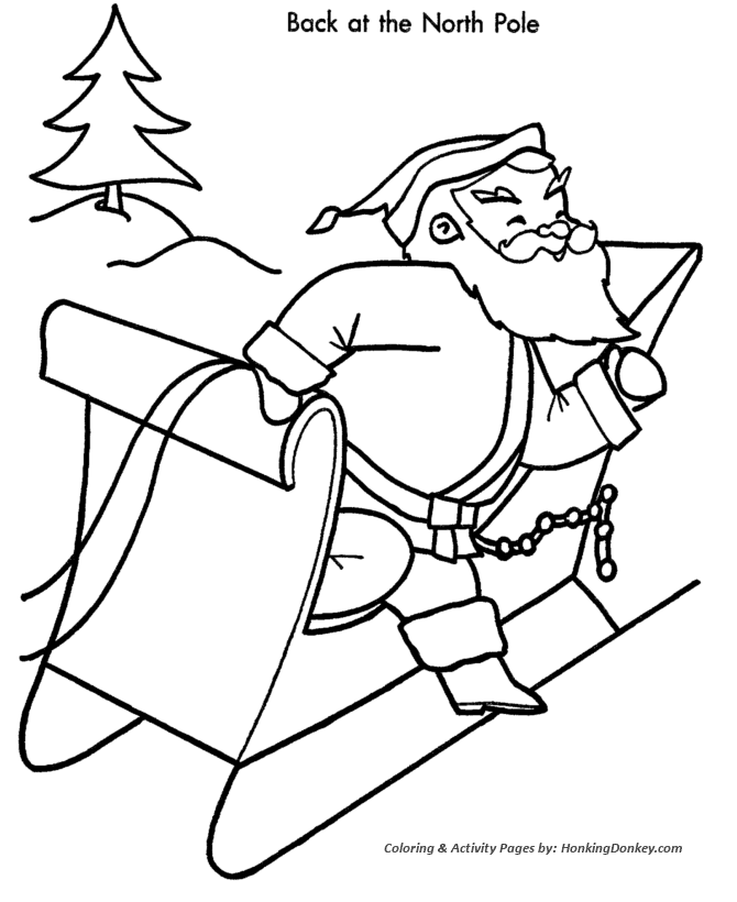 Christmas santa coloring page