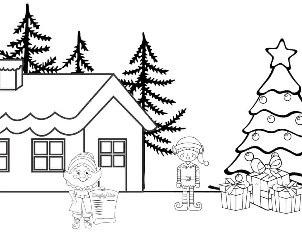 Elf coloring pages