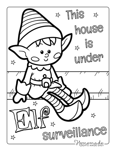 Free printable elf coloring pages for kids