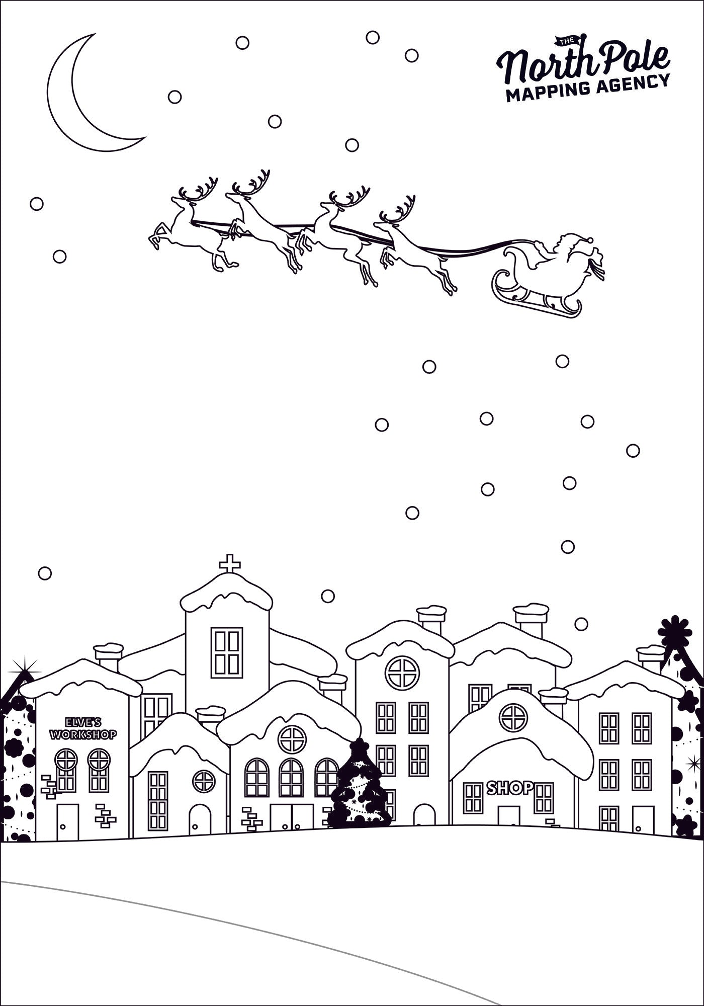 Free cityscape colouring page download â north pole mapping agency