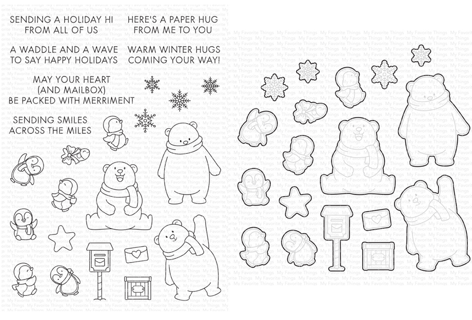 My favorite things north pole pals clear stamps and dies set â simon says stamp