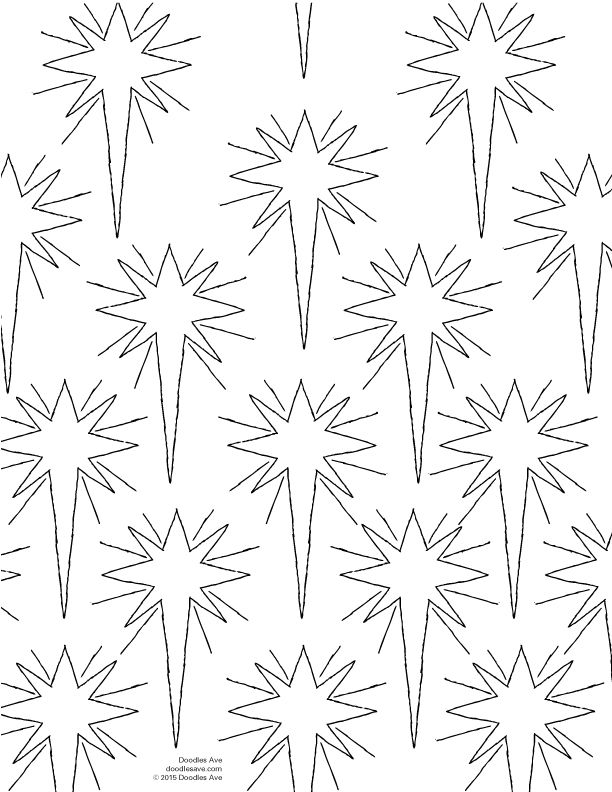 North star pattern diy printable coloring craft teacher parent doodle coloring coloring pages for kids color coding