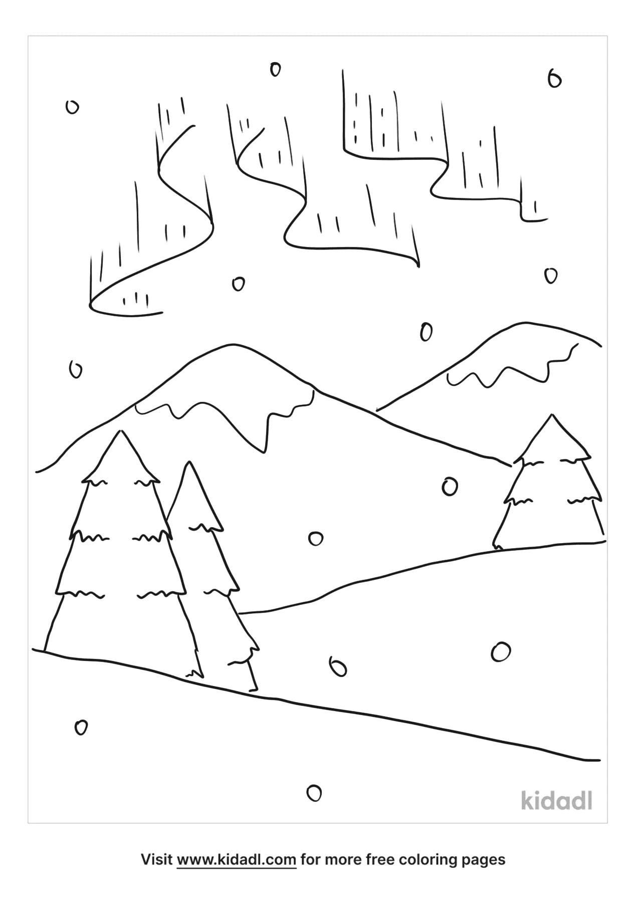 Free aurora borealis coloring page coloring page printables