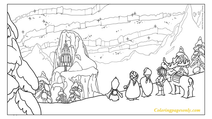 Frozen northern lights the ice castle coloring page