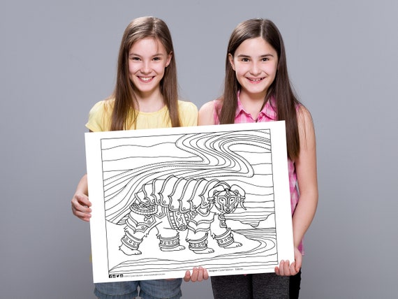 Poster polar bear giant coloring page x for kids teens adults grown