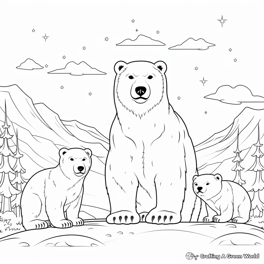 Bear family coloring pages