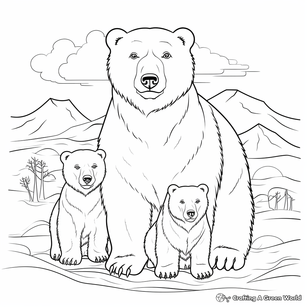 Bear family coloring pages