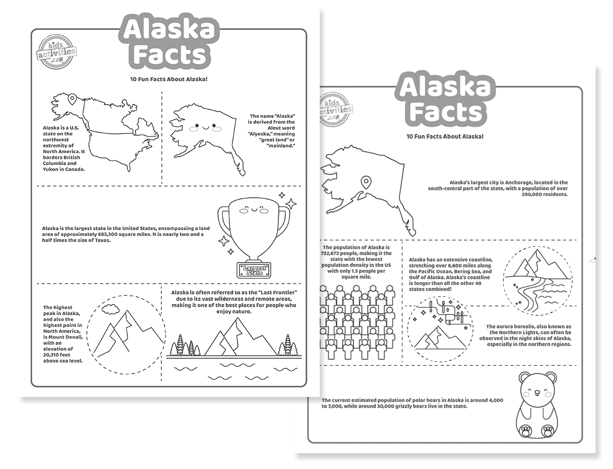 Really neat alaska facts coloring pages kids activities blog