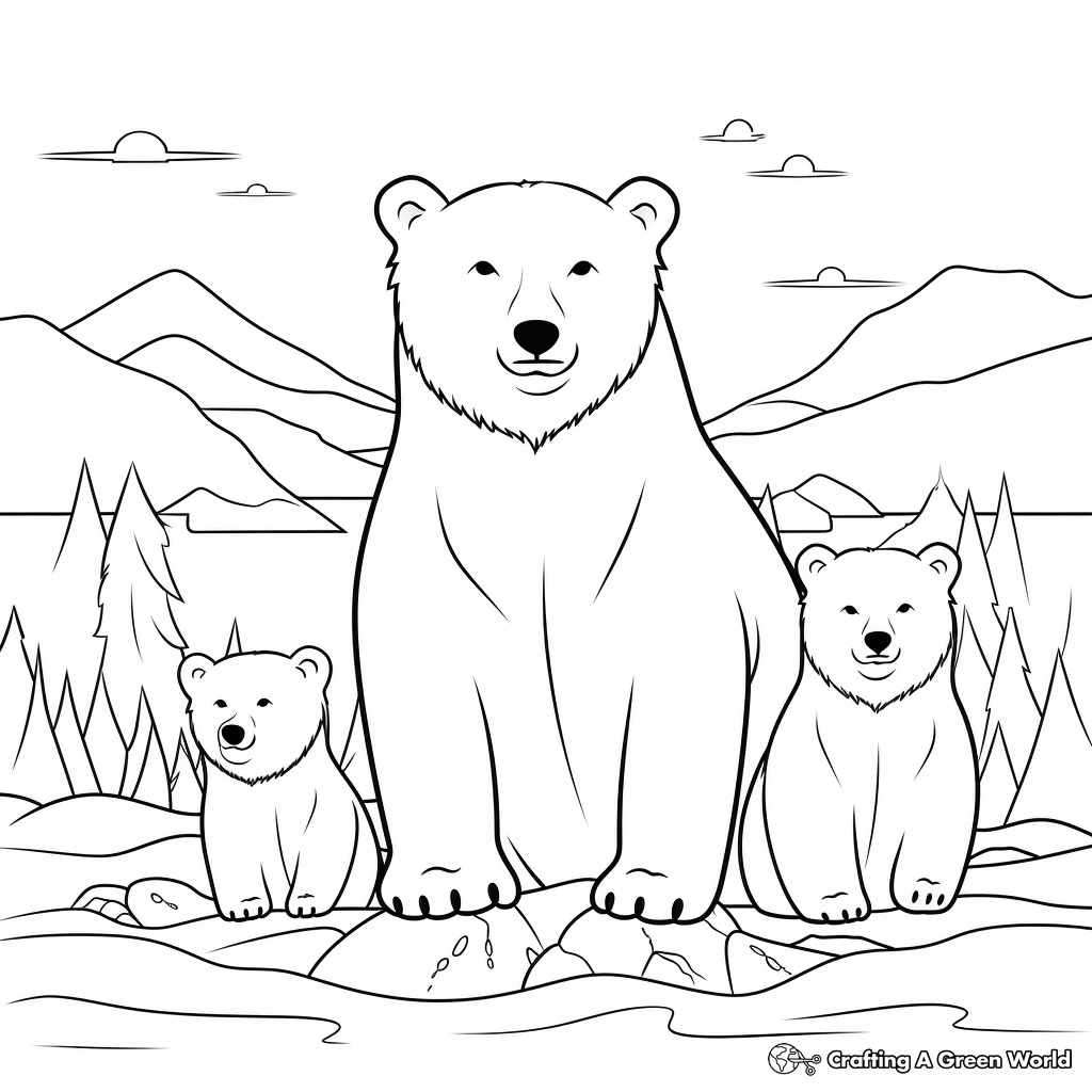 Bear family coloring pages