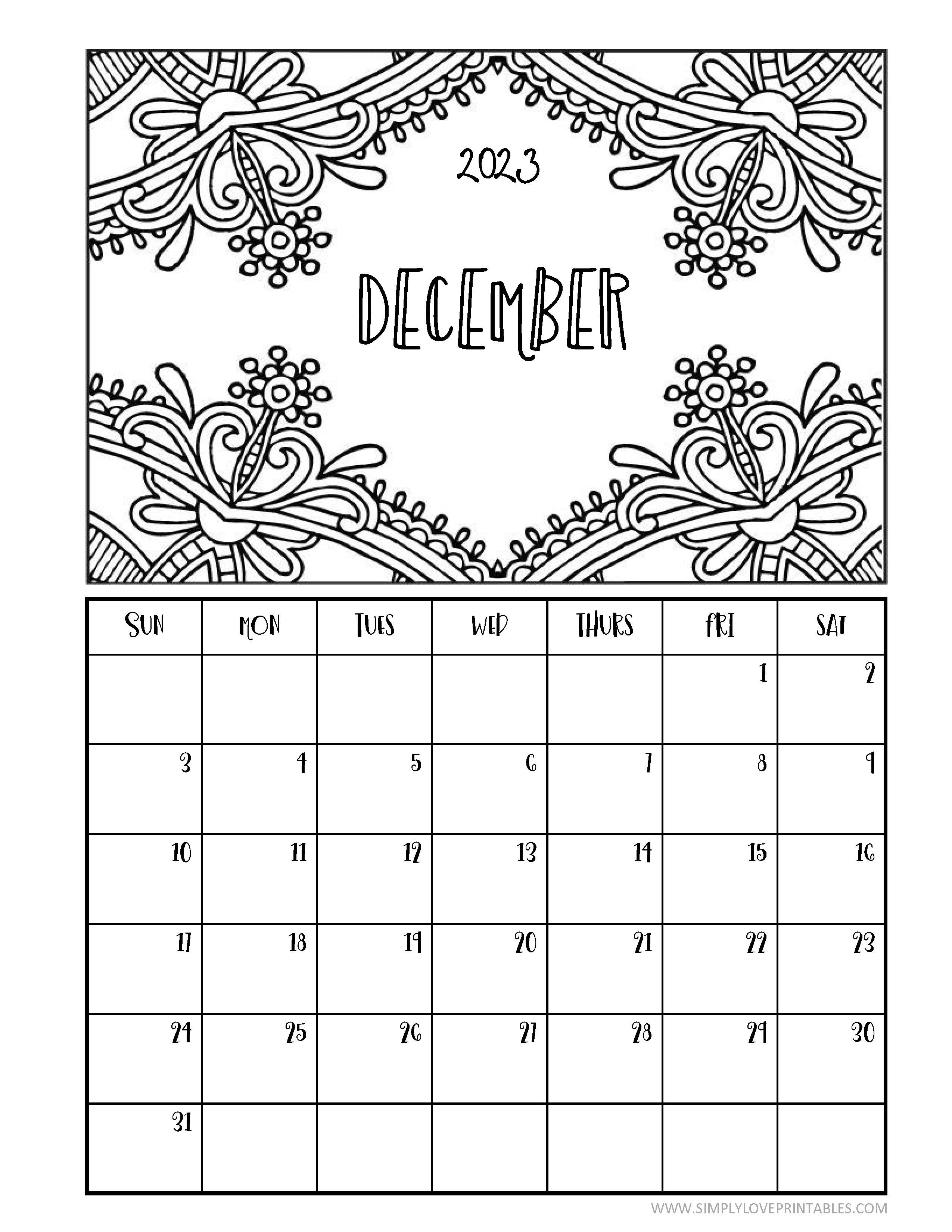 Printable coloring calendars for simply love printables