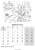 Norway printable calendars super coloring