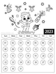 Coloring pages calendar