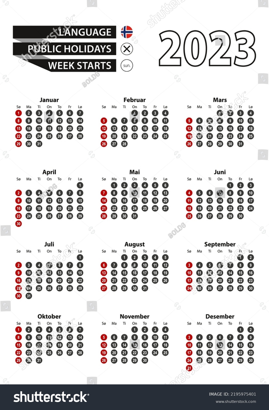 Norwegian calendar numbers circles week àààààààààªàààà àààààààààààªààààà