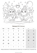 Norway printable calendars super coloring