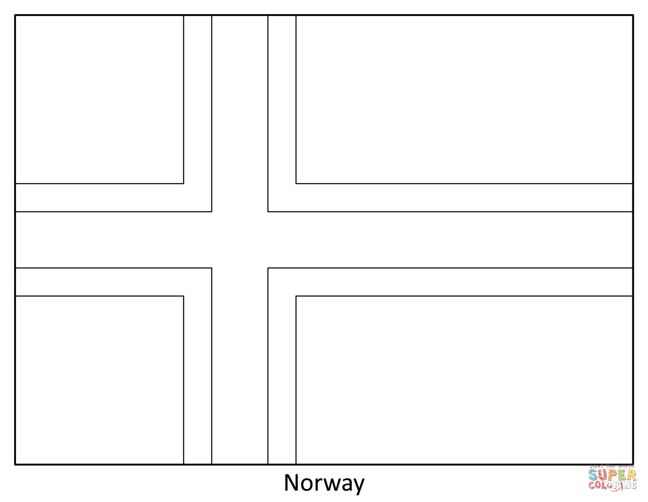 Flag of norway coloring page free printable coloring pages