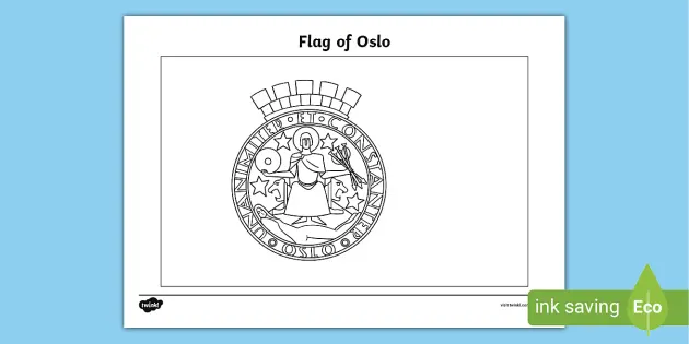 Oslo flag colouring page teacher made