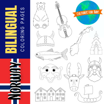 Bilingual norway coloring pages by cultures for kids tpt