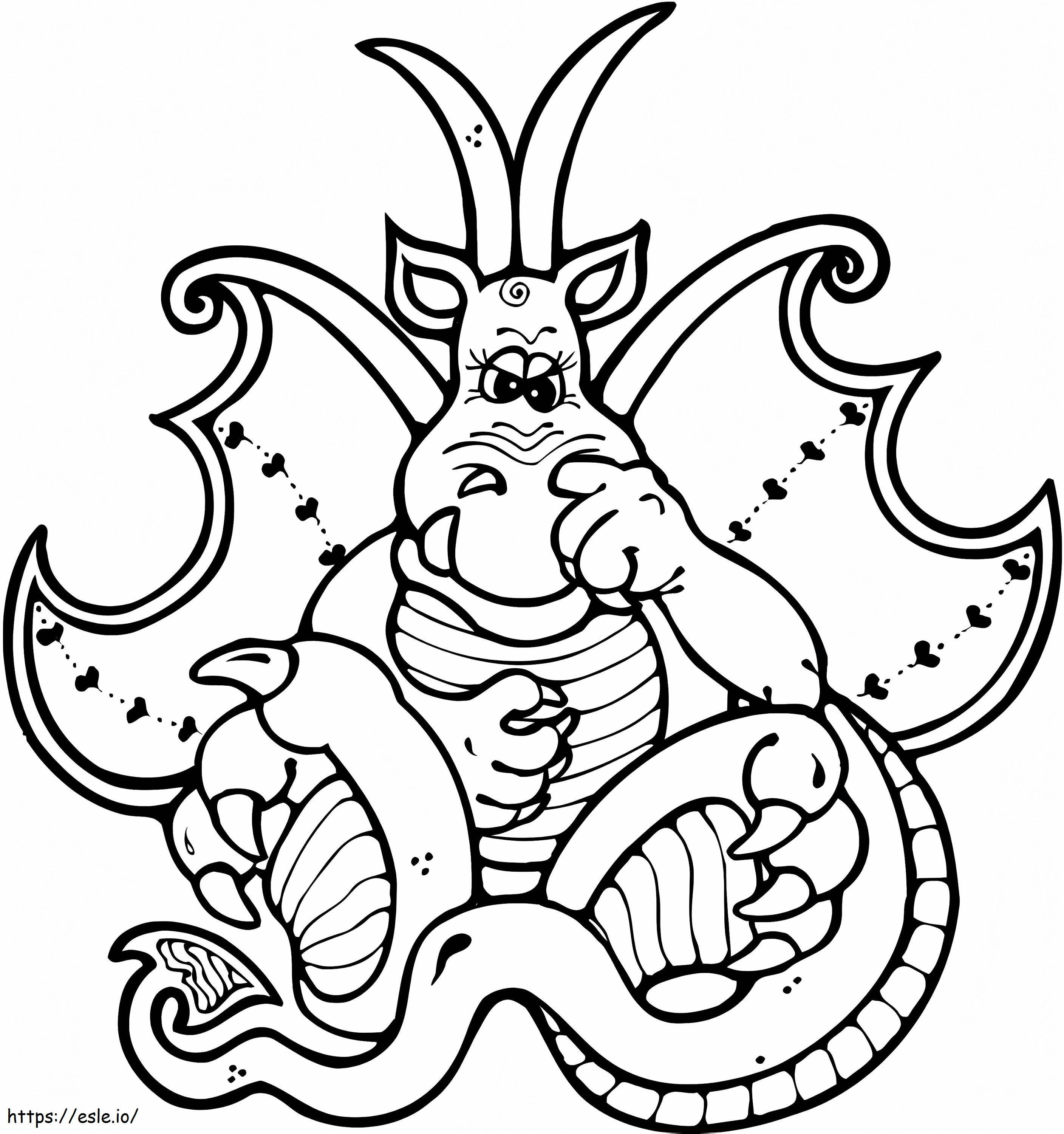 Dragon picking nose coloring page