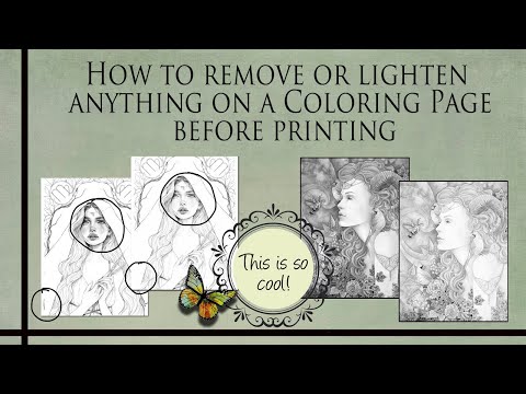 How to reove or lighten anything on a coloring page before printing