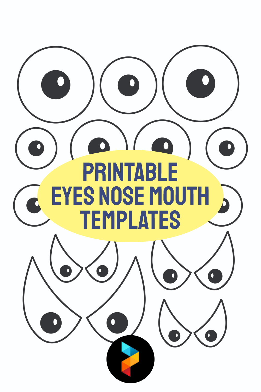 Printable eyes nose mouth templates pumpkin eyes scary eyes body parts theme