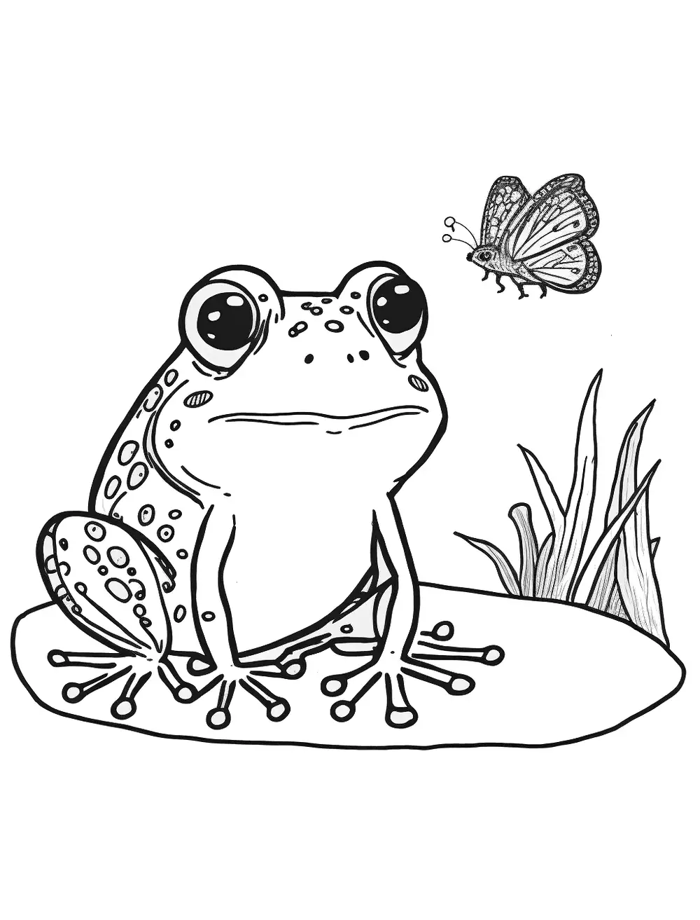 Frog coloring pages free printable sheets