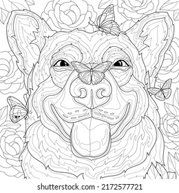 Adult coloring pages dog images stock photos d objects vectors