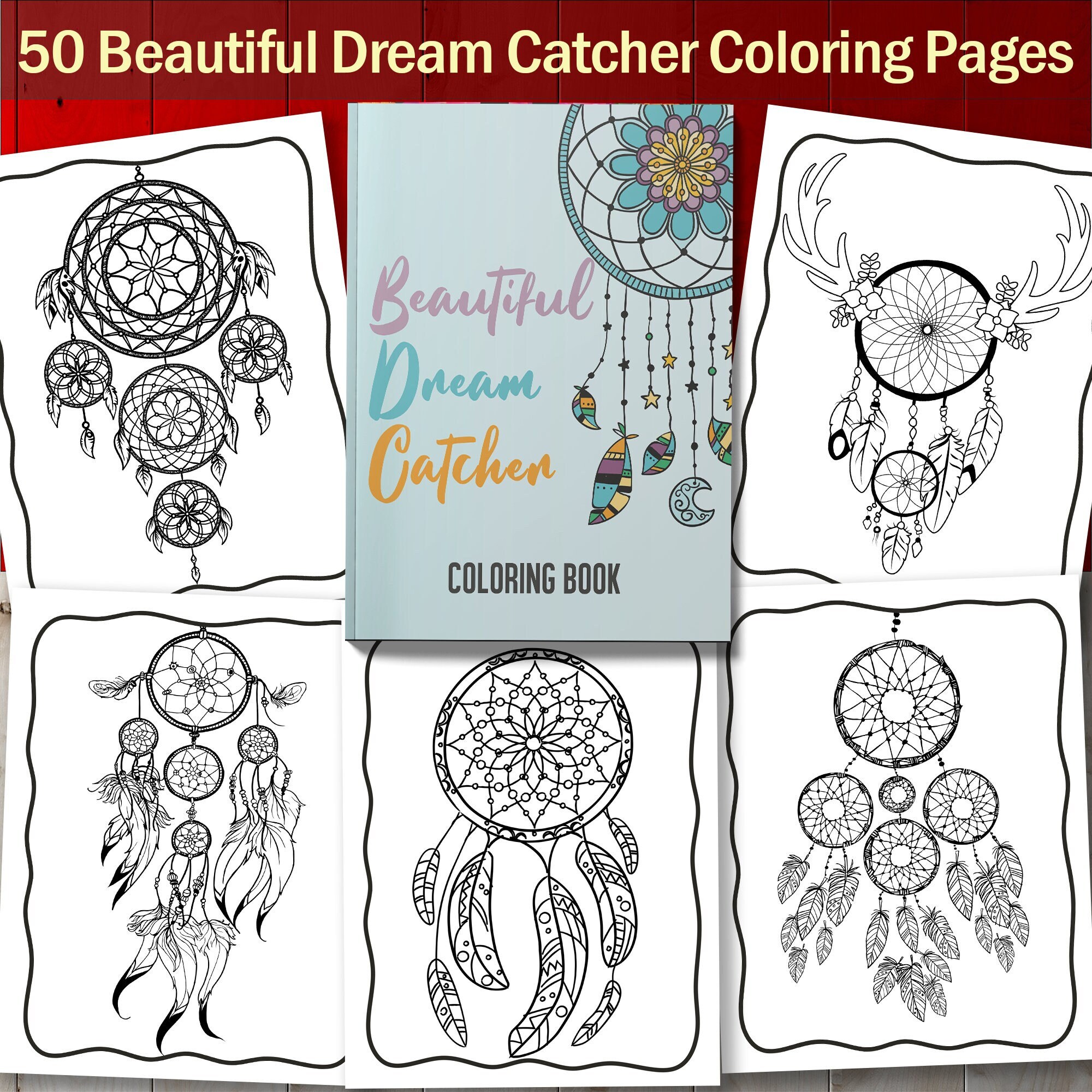 Best value beautiful dream catcher coloring book instant download beautiful dreamcatcher designs relaxing activity perfect gift