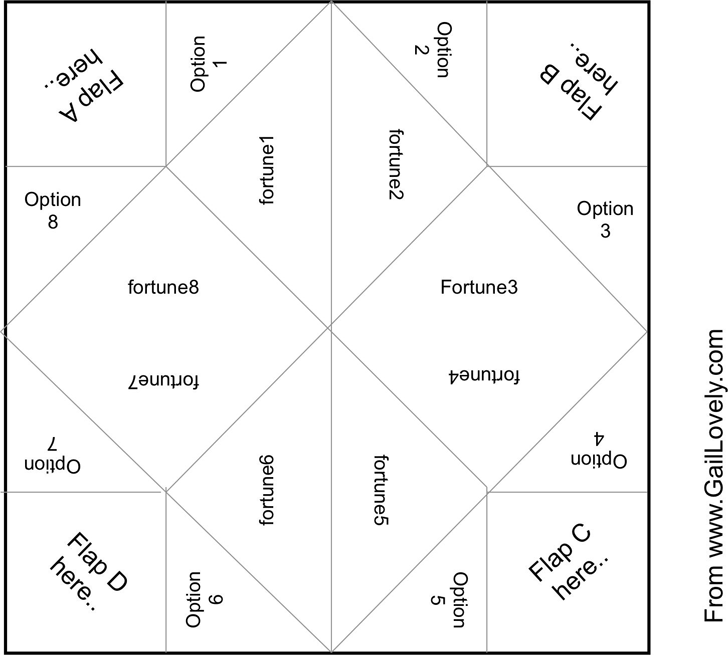 Free printable cootie catcher template