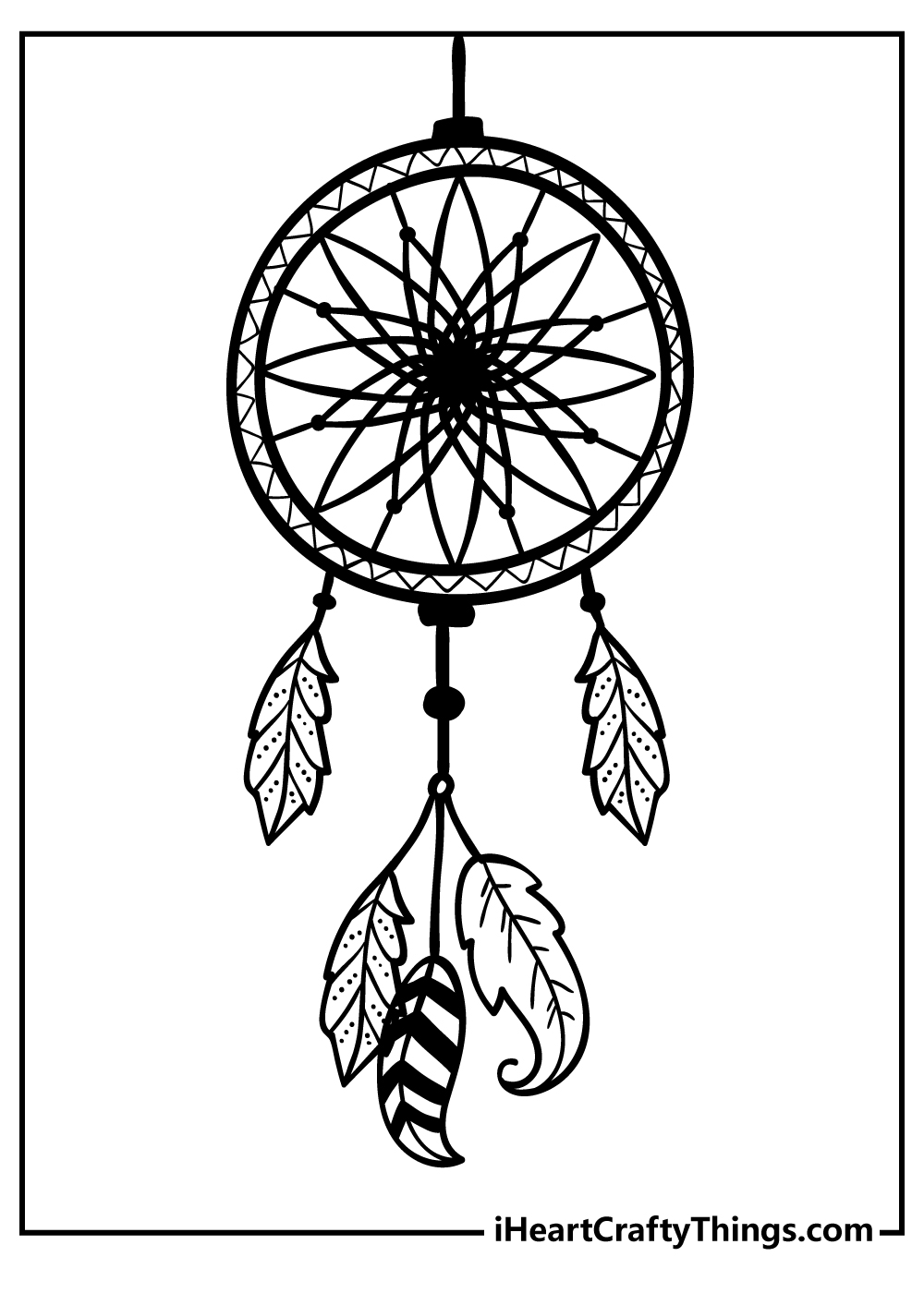 Dream catcher coloring pages free printables