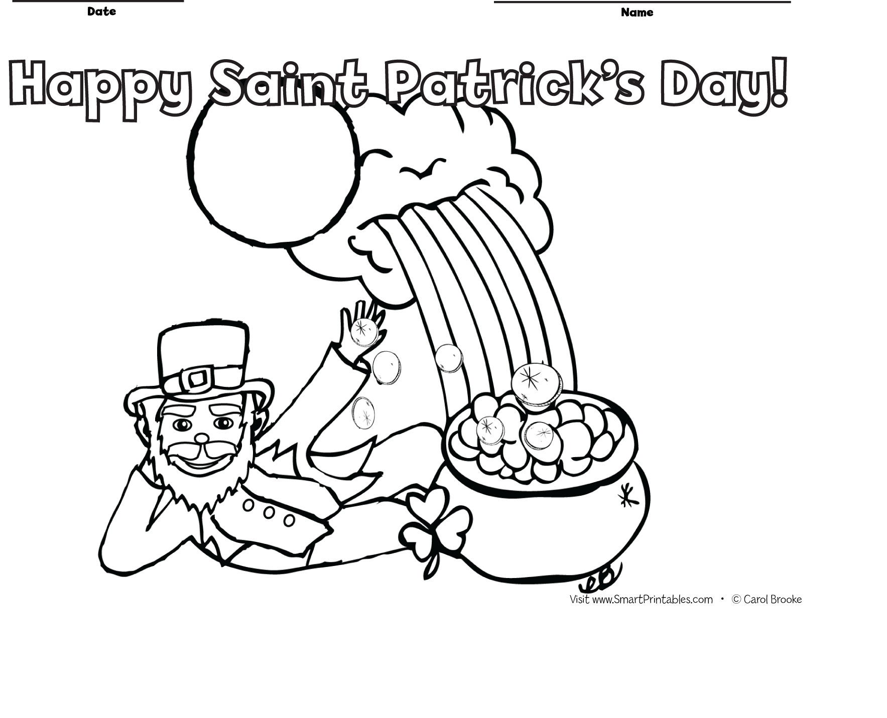 Free saint patricks day coloring page carol brookes smart printables