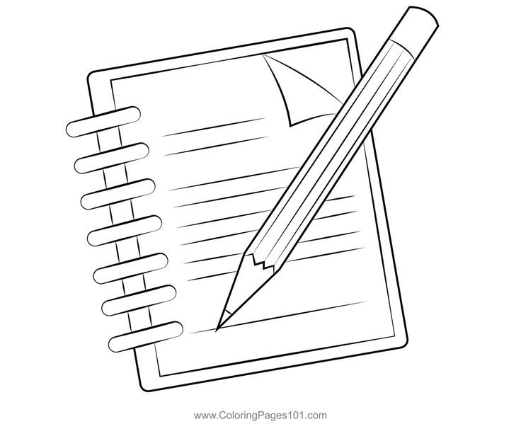 Notepad and pencil coloring page note pad coloring pages school coloring pages