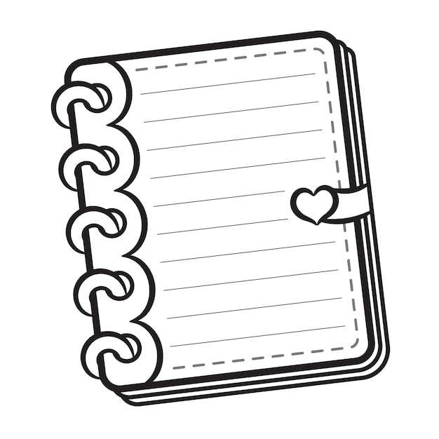 Premium vector diary book note letter for writing sketch for coloring