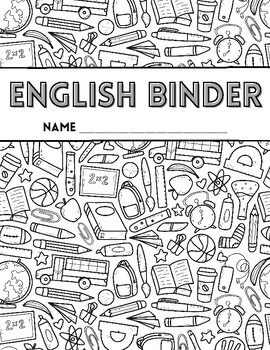 English bindernotebook cover coloring page by create with hart tpt