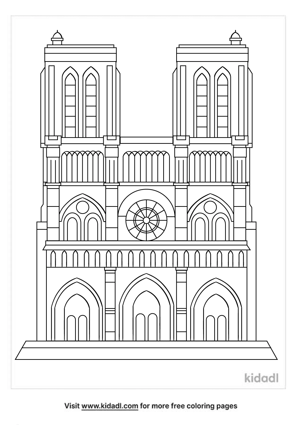 Free notre dame coloring page coloring page printables