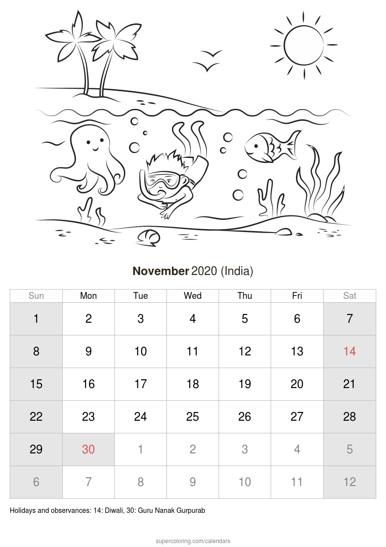 November calendar