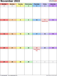 November calendar templates for word excel and pdf