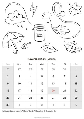 November calendar