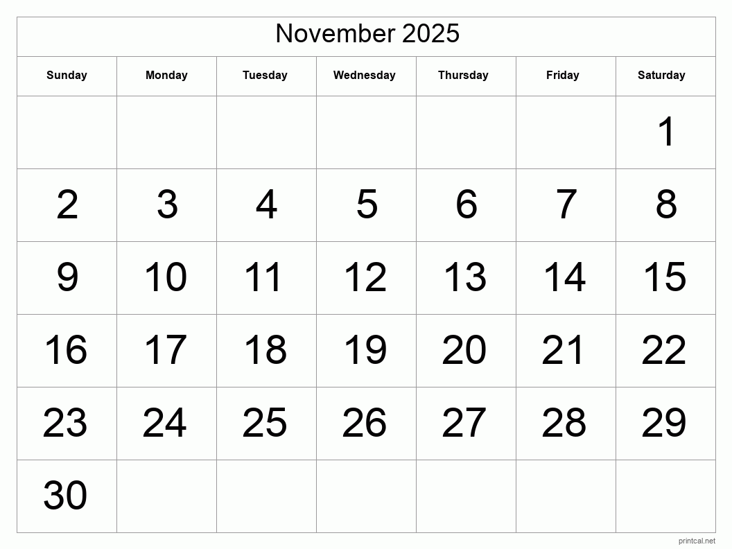 Printable november calendar free printable calendars