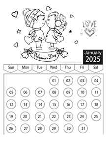 Coloring pages calendar