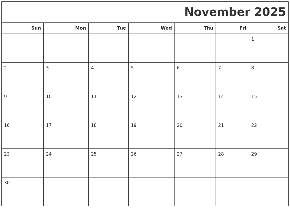 November calendars to print