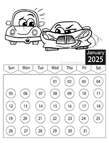 Coloring pages calendar