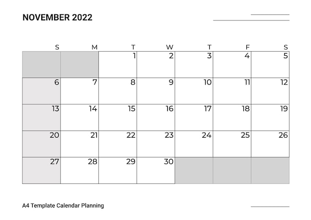 Page calendar template