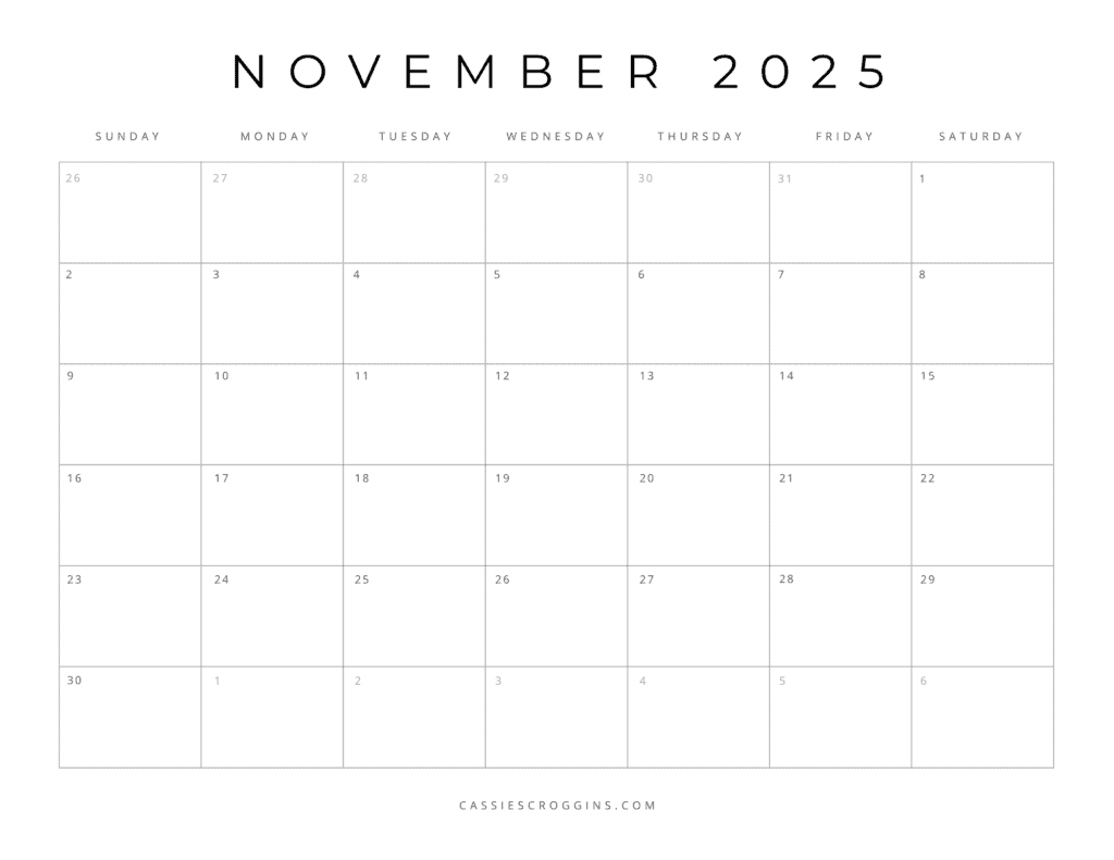 Free printable blank calendar templates all months