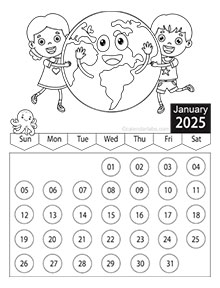 Coloring pages calendar