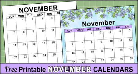 November calendar free printable â diy projects patterns monograms designs templates