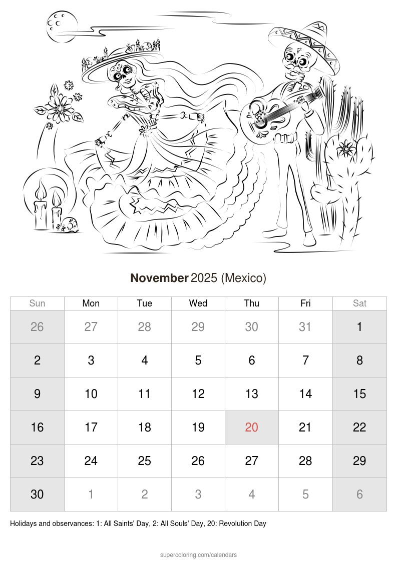 November calendar