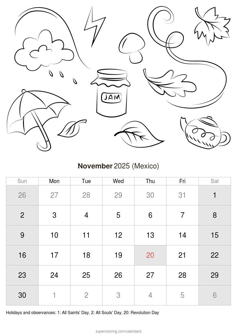 November calendar